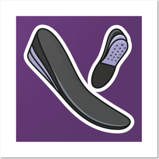 Comfortable High Shoes Arch Support Insoles Sticker vector illustration. Fashion object icon concept. Insoles for a comfortable and healthy walk sticker design icon with shadow. Posters and Art